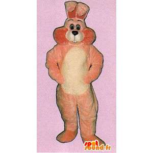 Traje rosado al por mayor y el conejo blanco - MASFR007124 - Mascota de conejo