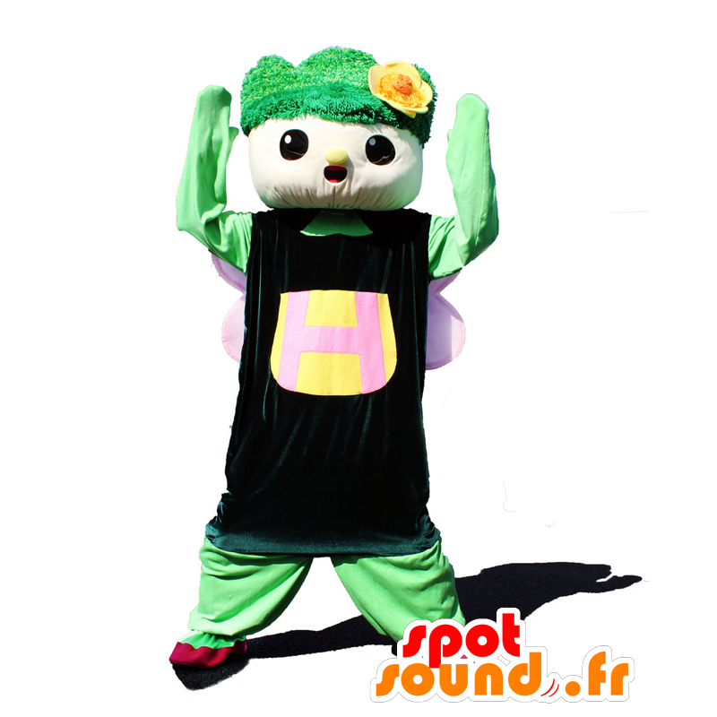 Mascot Hinon. groen fruit mascotte, lacht plantaardige - MASFR27849 - Yuru-Chara Japanse Mascottes