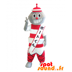 Mascot Port-kun. Mascot homem cinza asiático - MASFR27852 - Yuru-Chara Mascotes japoneses