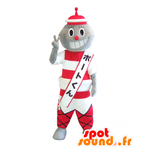 Maskottchen-Port-Kun. Mascot Asian graue Mann - MASFR27852 - Yuru-Chara japanischen Maskottchen