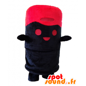 Mascot Corner. Negro y rojo de la mascota del muñeco de nieve - MASFR27853 - Yuru-Chara mascotas japonesas