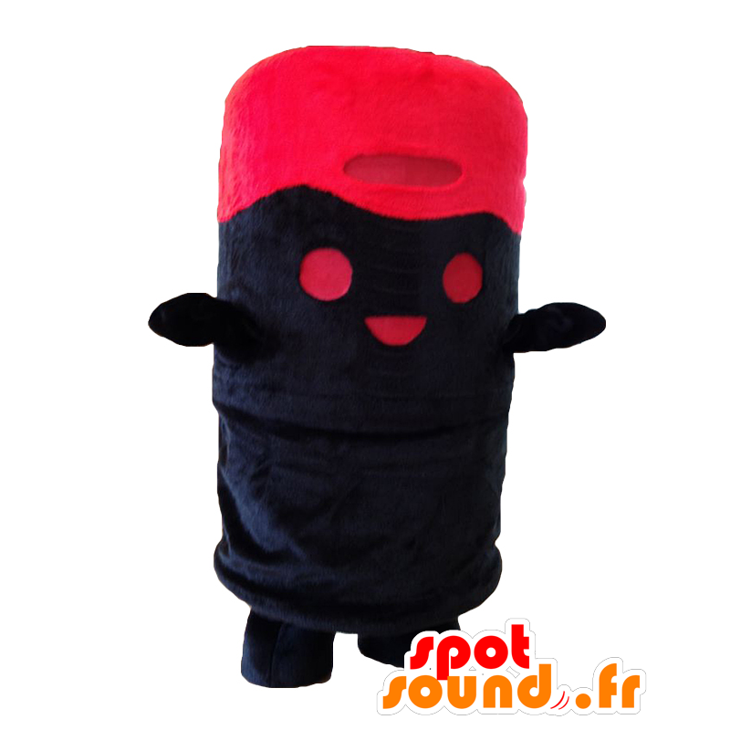 Mascot Corner. Negro y rojo de la mascota del muñeco de nieve - MASFR27853 - Yuru-Chara mascotas japonesas