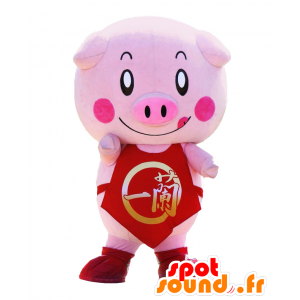 Mascotte de Idol. Mascotte de cochon en tenue de chef cuisinier - MASFR27855 - Mascottes Yuru-Chara Japonaises