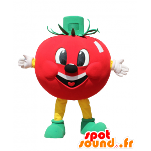 Mascotte de tomate rouge, géante et très souriante - MASFR27856 - Mascottes Yuru-Chara Japonaises