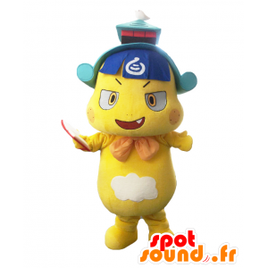 Maskot Mandarin. Maskot vtipné žluté monstrum a chlupatá - MASFR27858 - Yuru-Chara japonské Maskoti