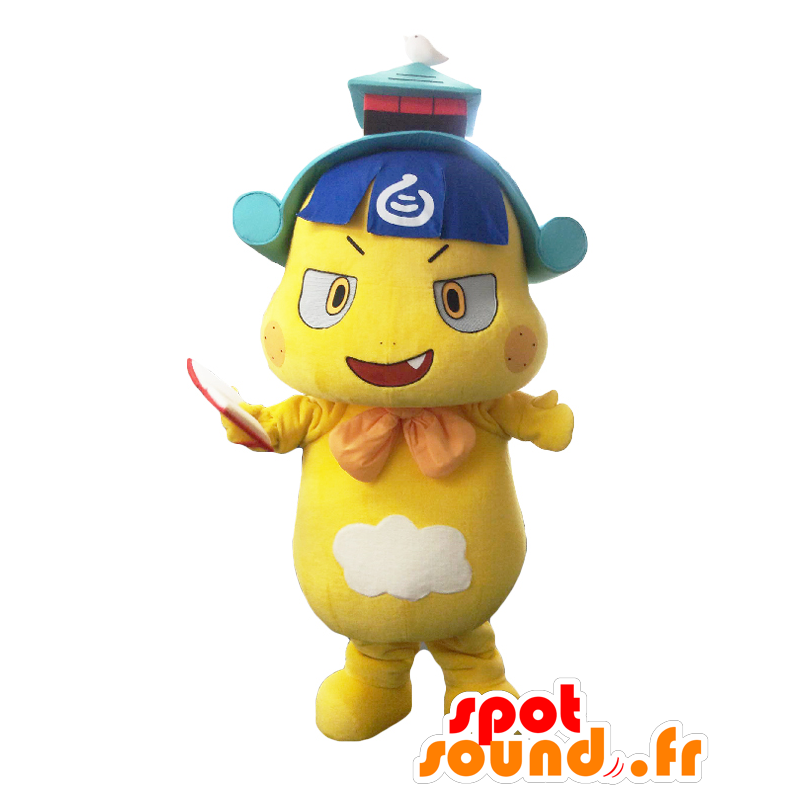 Mascot Mandarin. Maskotti hauska keltainen hirviö ja karvainen - MASFR27858 - Mascottes Yuru-Chara Japonaises