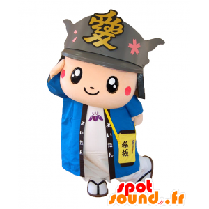 Yoitan mascot. Mascot samurai with a blue outfit - MASFR27860 - Yuru-Chara Japanese mascots