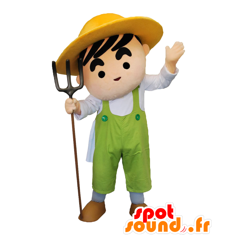 Maskottchen von Concepts kun. Maskottchenmann mit Latzhose - Japanische Yuru-Chara-Maskottchen - MASFR27861 - SpotSound.fr