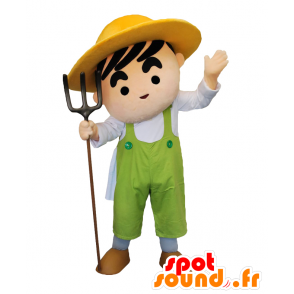 Maskottchen von Concepts kun. Maskottchenmann mit Latzhose - Japanische Yuru-Chara-Maskottchen - MASFR27861 - SpotSound.fr