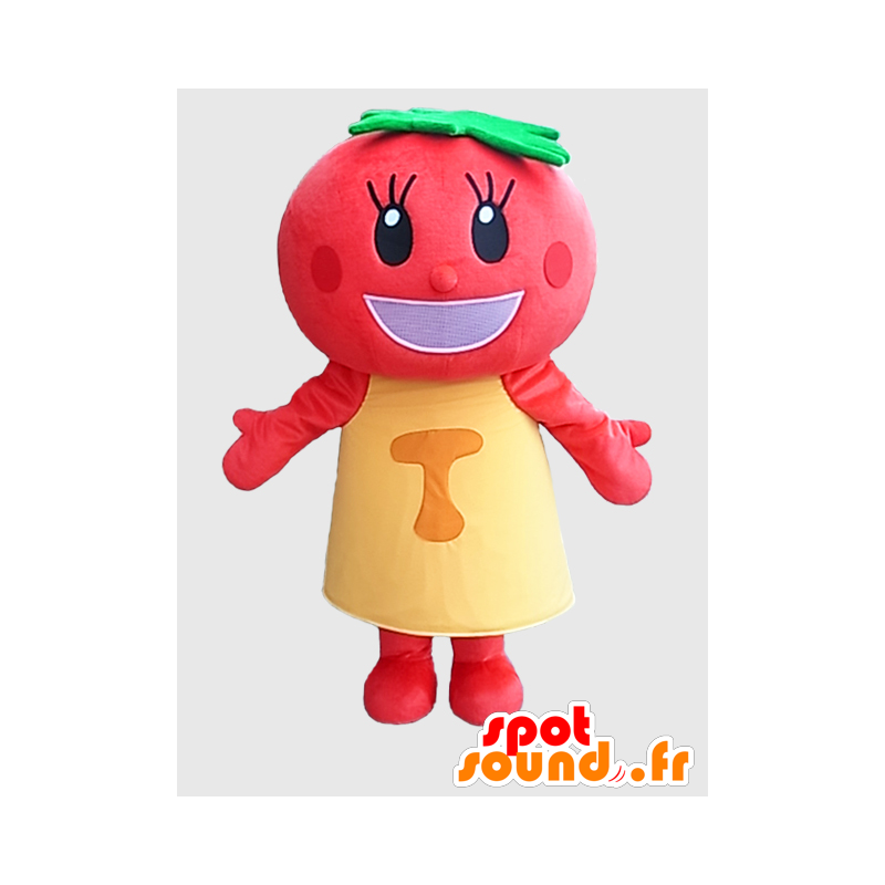 Tomati mascot. Mascot tomato red, round, giant - MASFR27866 - Yuru-Chara Japanese mascots