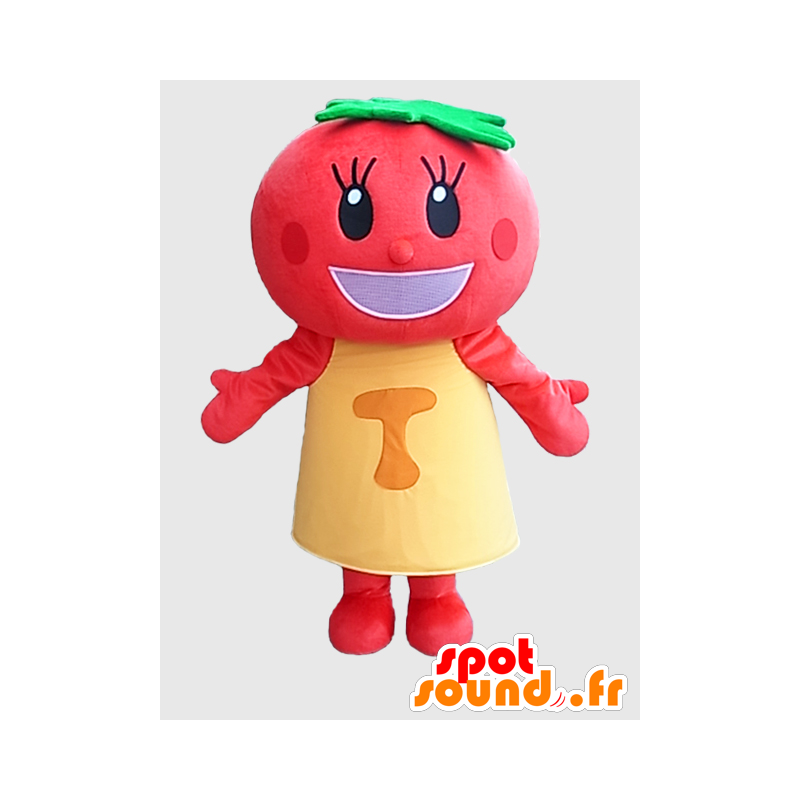 Tomati mascotte. Mascotte pomodoro rosso, rotondo, gigante - MASFR27866 - Yuru-Chara mascotte giapponese