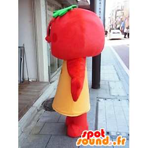 Tomati mascotte. Mascotte pomodoro rosso, rotondo, gigante - MASFR27866 - Yuru-Chara mascotte giapponese