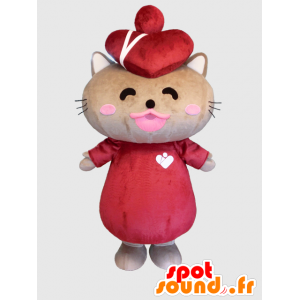 Mascot graue Ratte, Maus roten Kleid - MASFR27867 - Yuru-Chara japanischen Maskottchen