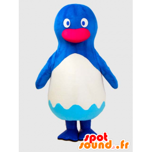 Mascotte de Yokohama. Mascotte de pingouin bleu et blanc - MASFR27868 - Mascottes Yuru-Chara Japonaises