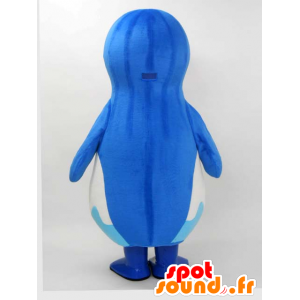 Mascotte de Yokohama. Mascotte de pingouin bleu et blanc - MASFR27868 - Mascottes Yuru-Chara Japonaises