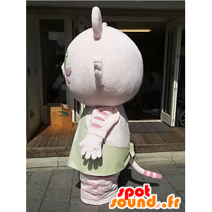 Mascotte de Taut-chan. Mascotte de chat rose, de créature - MASFR27869 - Mascottes Yuru-Chara Japonaises