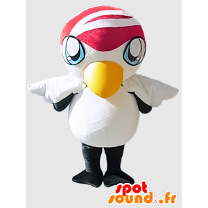 Mascotte de Vine-chan. Mascotte d'oiseau blanc et jaune - MASFR27870 - Mascottes Yuru-Chara Japonaises