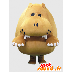 Paleo-kun-Maskottchen. Brown hippo Maskottchen - MASFR27871 - Yuru-Chara japanischen Maskottchen