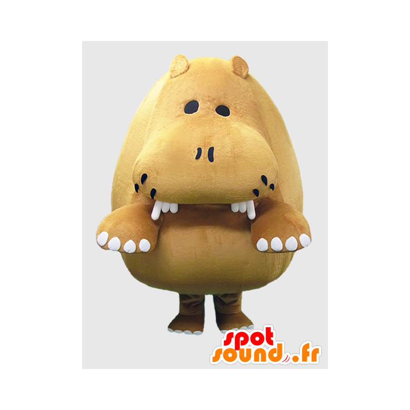 Paleo-kun-Maskottchen. Brown hippo Maskottchen - MASFR27871 - Yuru-Chara japanischen Maskottchen