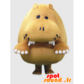 Paleo-kun maskot. Brun flodhestmaskot - Spotsound maskot kostume