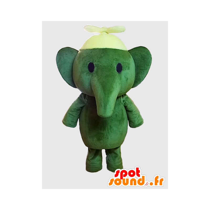 Bal-chan Maskottchen. Grüne riesigen Elefanten Maskottchen - Japanische Yuru-Chara-Maskottchen - MASFR27875 - SpotSound.fr