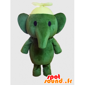 Bal-chan Maskottchen. Grüne riesigen Elefanten Maskottchen - Japanische Yuru-Chara-Maskottchen - MASFR27875 - SpotSound.fr