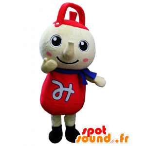 Mascotte de Mitsukamon, théière géante rouge et beige - MASFR27876 - Mascottes Yuru-Chara Japonaises