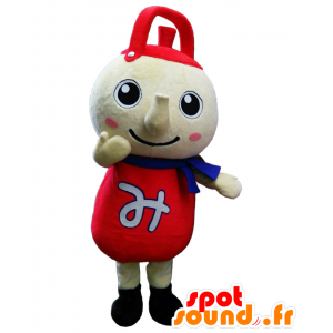 Mascot Mitsukamon, bule gigante vermelha e bege - MASFR27876 - Yuru-Chara Mascotes japoneses