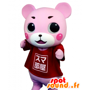 Mascot Suma-Bear, rosa e branco de pelúcia - MASFR27877 - Yuru-Chara Mascotes japoneses