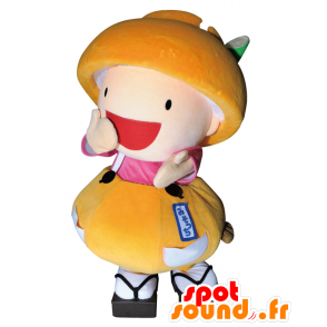 Miso-chan mascote, homem sorridente laranja com uma taça gigante - MASFR27878 - Yuru-Chara Mascotes japoneses