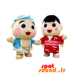 Namimaru Fuuchan and mascots, a girl and a boy colorful - MASFR27883 - Yuru-Chara Japanese mascots