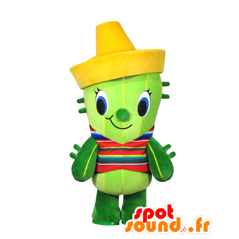 Mascotte de Shabokun, cactus vert avec un chapeau jaune - MASFR27884 - Mascottes Yuru-Chara Japonaises