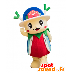 Mascotte de Yokopi, tomate géante avec des poireaux sur la tête - MASFR27891 - Mascottes Yuru-Chara Japonaises