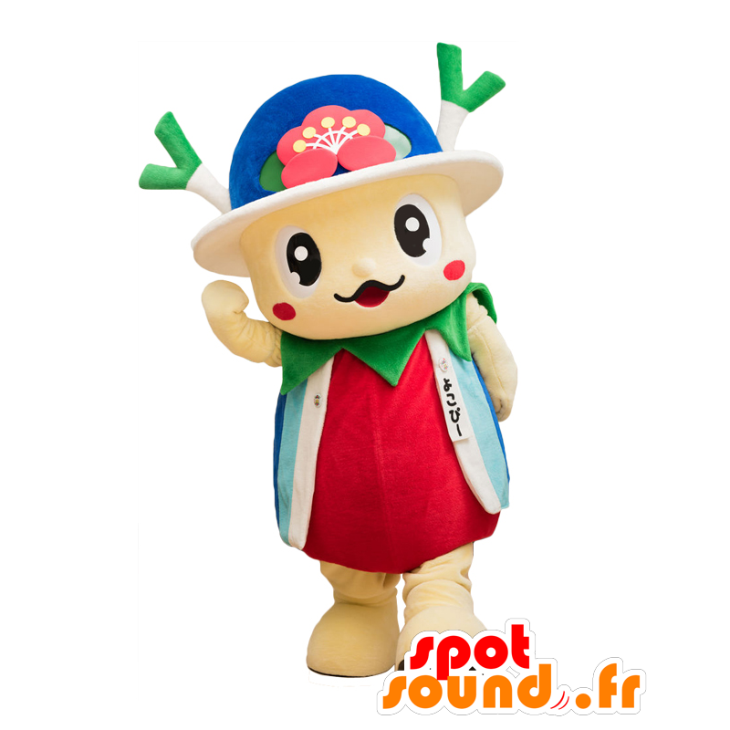 Mascot Yokopi, jättiläinen tomaattia purjo päähän - MASFR27891 - Mascottes Yuru-Chara Japonaises