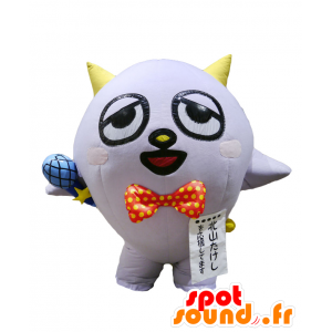 Mascot Kobushimaru, cara com chifres e um microfone - MASFR27893 - Yuru-Chara Mascotes japoneses
