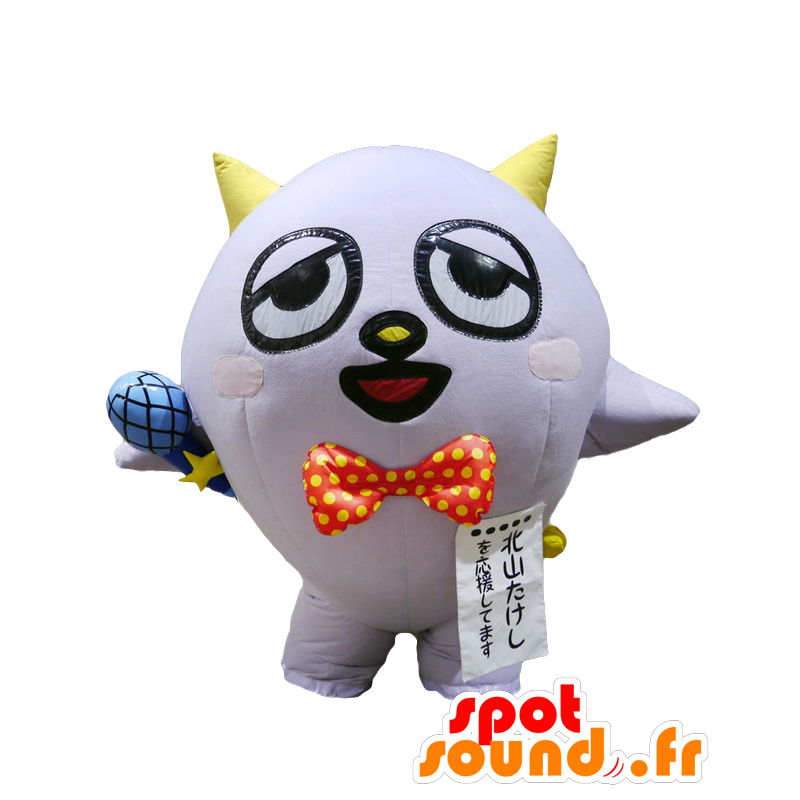 Mascot Kobushimaru, cara com chifres e um microfone - MASFR27893 - Yuru-Chara Mascotes japoneses