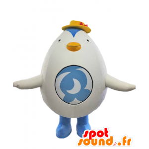 Mascotte de Denasan, joli pingouin blanc et bleu, dodu et fun - MASFR27895 - Mascottes Yuru-Chara Japonaises