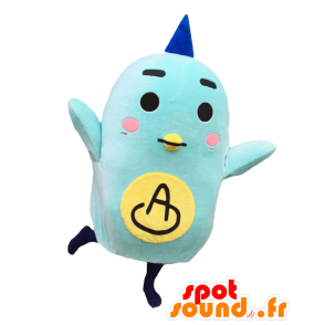 Mascot blauwe en gele vogel, reus en schattig - MASFR27896 - Yuru-Chara Japanse Mascottes