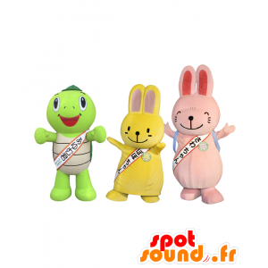 Mascots Ayumu-Kun, Sawa-Chan-Chan und Popo, 3 Tiere - MASFR27900 - Yuru-Chara japanischen Maskottchen