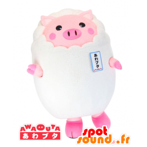 Mascotte de Awabuta, cochon rose dans un nuage blanc - MASFR27904 - Mascottes Yuru-Chara Japonaises