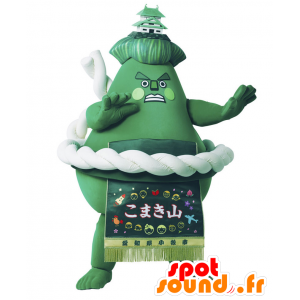 Komakiyama maskot, grøn sumo, kæmpe bjerg - Spotsound maskot