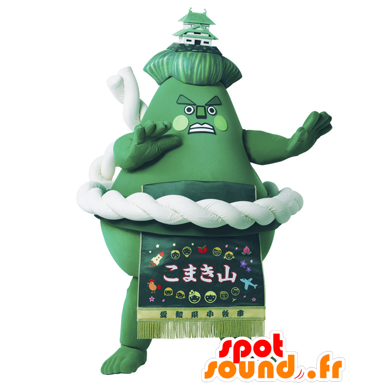 Komakiyama maskot, grön sumo, jätteberg - Spotsound maskot