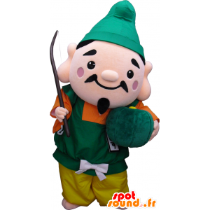 Mascot Ebisukun man in kleurrijke outfit met een dop - MASFR27915 - Yuru-Chara Japanse Mascottes