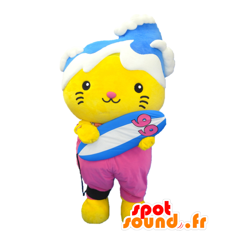 Mascot Kukurin surffaaja kissa aalto päähän - MASFR27917 - Mascottes Yuru-Chara Japonaises