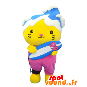 Mascot Kukurin surffaaja kissa aalto päähän - MASFR27917 - Mascottes Yuru-Chara Japonaises