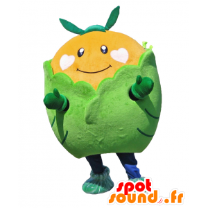 Sakabe mascot, surrounded by a giant tangerine lettuce - MASFR27918 - Yuru-Chara Japanese mascots