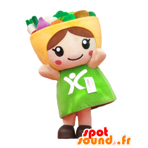 Saika-chan mascot, child with a bowl of fruit - MASFR27920 - Yuru-Chara Japanese mascots