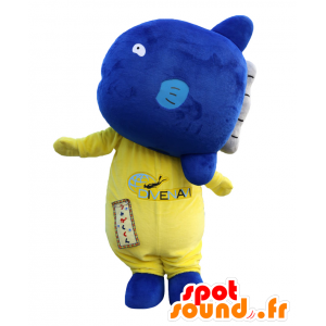 Mascot Umigaku KUN, sininen ja keltainen kalat jättiläinen - MASFR27925 - Mascottes Yuru-Chara Japonaises