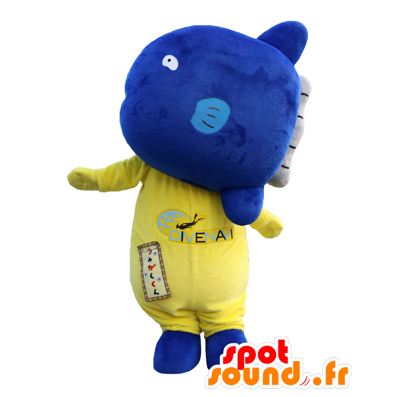 Mascotte de Umigaku kun, poisson bleu et jaune géant - MASFR27925 - Mascottes Yuru-Chara Japonaises