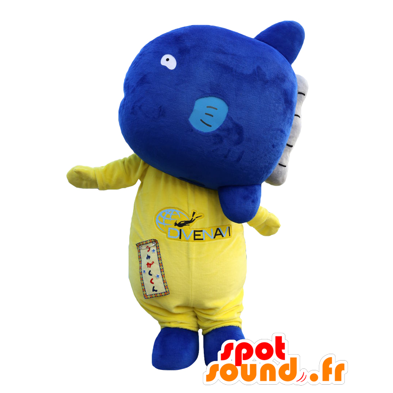 Mascot Umigaku kun, blauwe en gele vissen reus - MASFR27925 - Yuru-Chara Japanse Mascottes